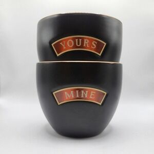 Baileys Irish Cream Yours Mine Ceramic Cups Set Black‎ Gold Espresso